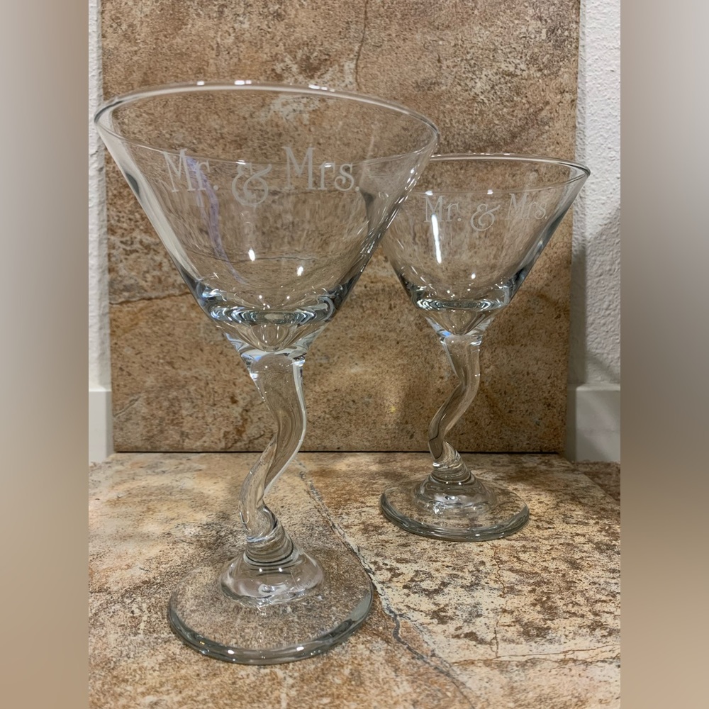 Mr. & Mrs. toasting glasses